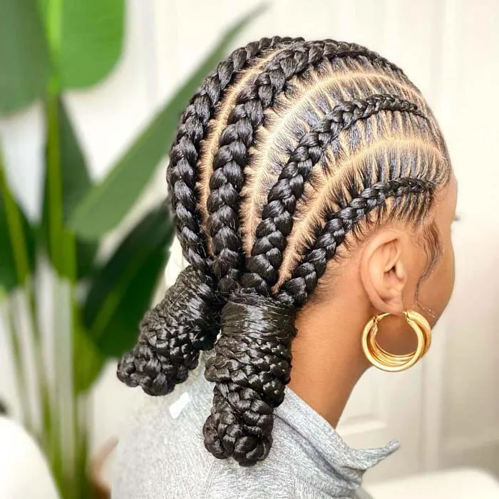 Simple Straight Back Cornrows